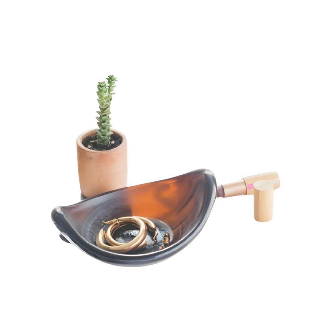 Pocillos canoa de vidrio reutilizado fundido