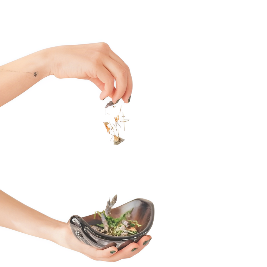 Pocillos canoa de vidrio reutilizado fundido