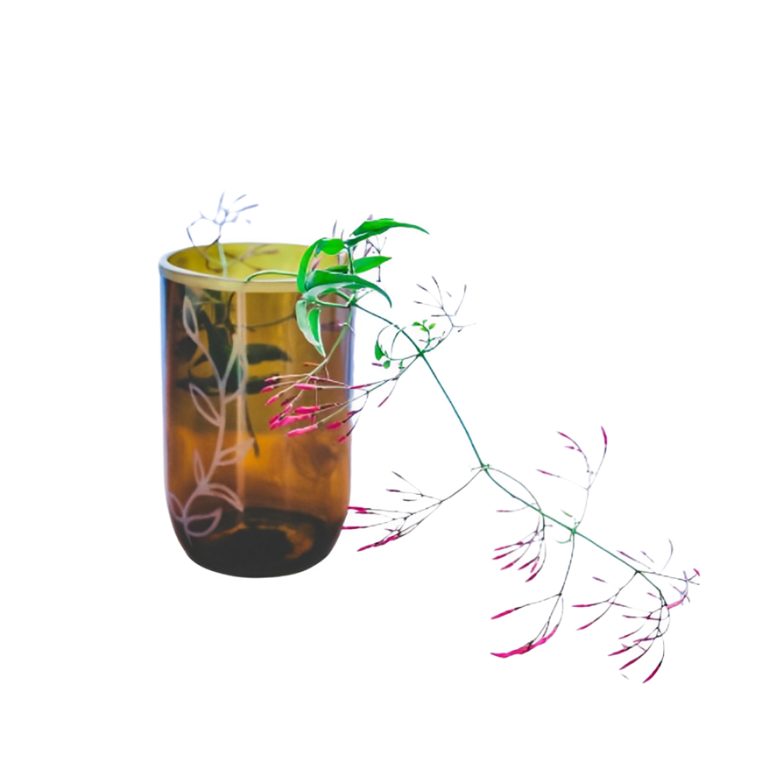 Florero planta de vidrio reutilizado