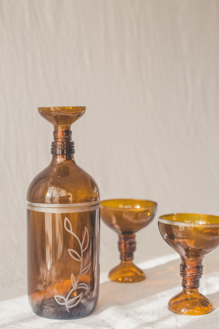 Set 2 Copas vidrio reutilizado