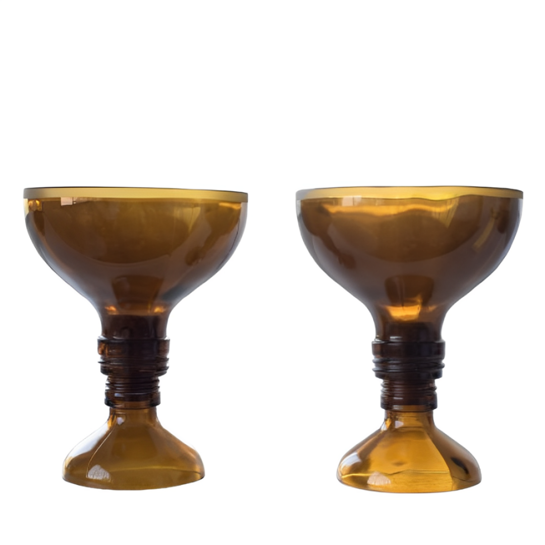 Set 2 Copas vidrio reutilizado