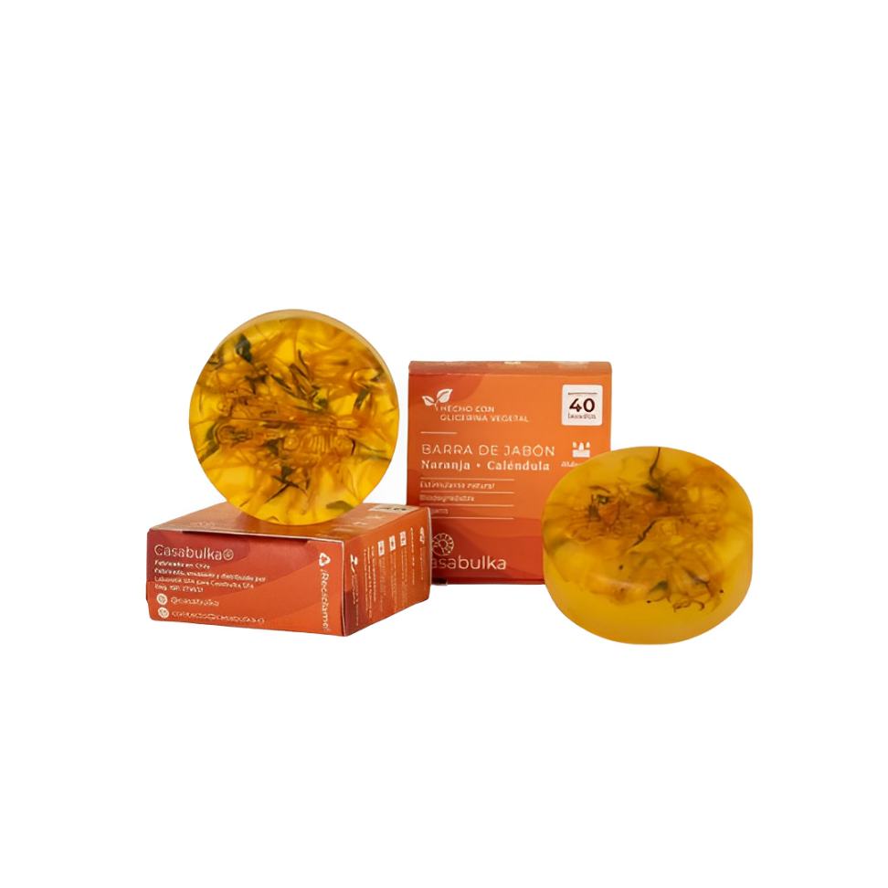 Jabon solido naranja y calendula 75 g  Casa BULKA
