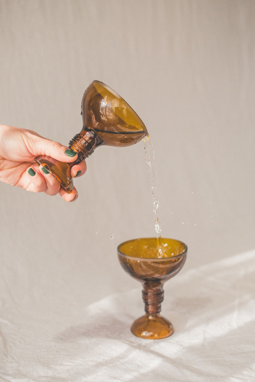 Set 2 Copas vidrio reutilizado